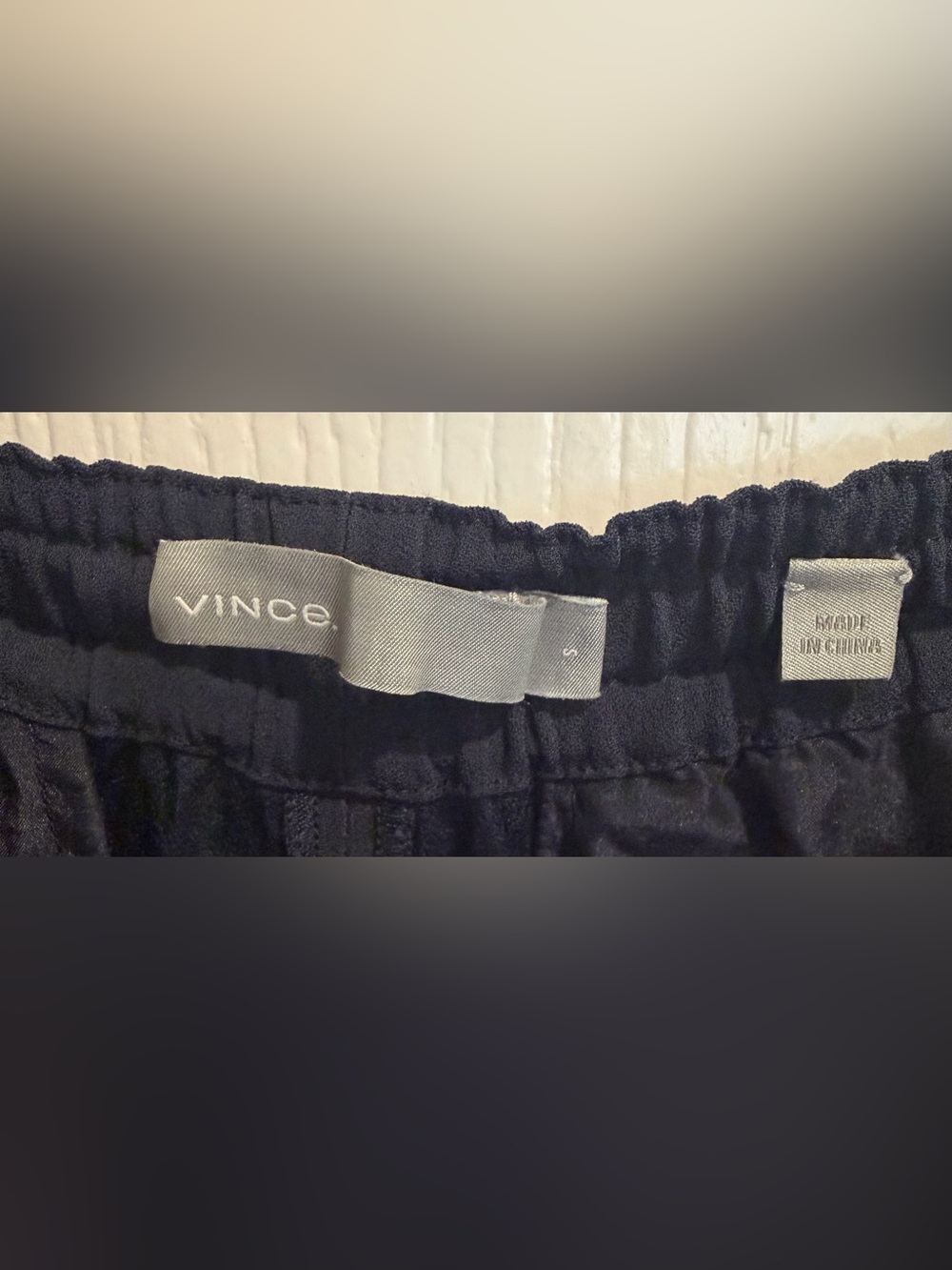 Vince Navy Elastic-Waist Wide-Leg Jogger Pants - Picture 2 of 4